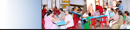Pictures of SEEK Camp organized by CKF and Care and Share � registration, questionnaire being filled up.