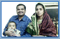 Mr. Shamsudeen and his family, A transplant recepient who became a father after transplantation