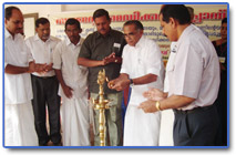 Sree M.J. Jacob, M L A Inaugurating the camp by lamp lighting.