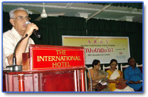  Mr. E. R. Menon SORT  representative felicitating the meeting